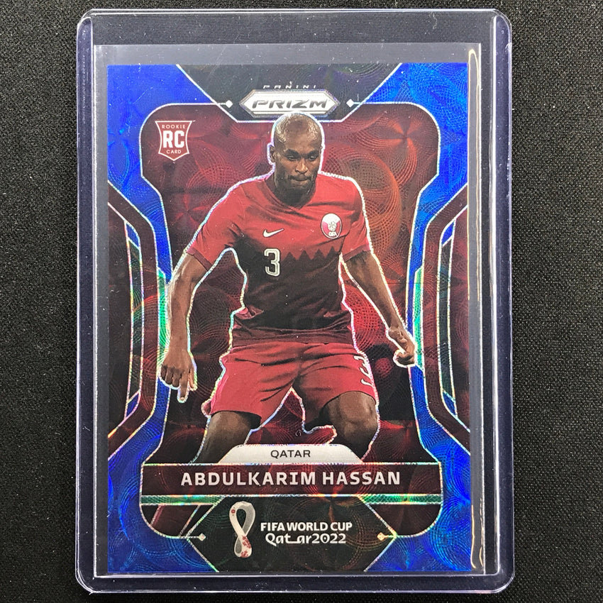 2022 Prizm Fifa World Cup Qatar Abdulkarim Hassan Rookie Choice Blue 44/135