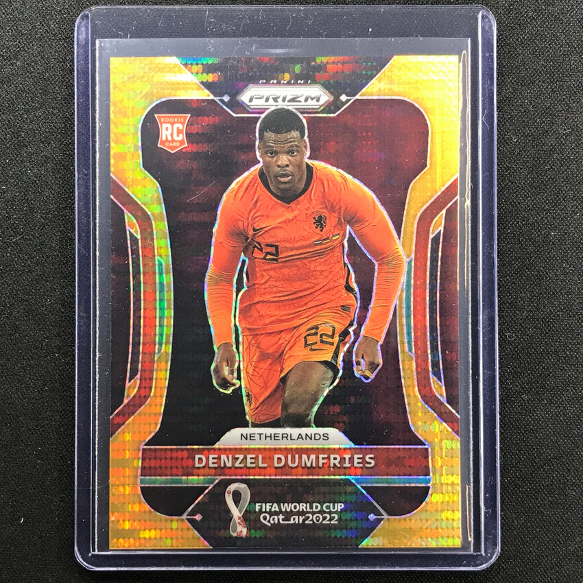 2022 Prizm Fifa World Cup Qatar Denzel Dumfries Rookie Breakaway Gold 8/10