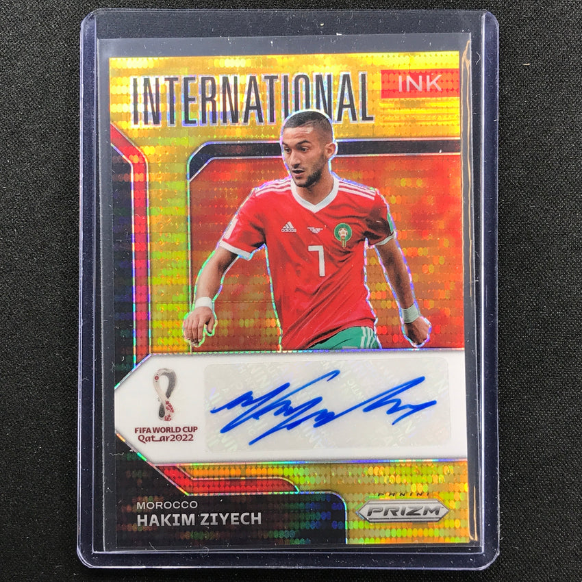 2022 Prizm Fifa World Cup Qatar Hakim Ziyech International Auto Break Gold 9/10