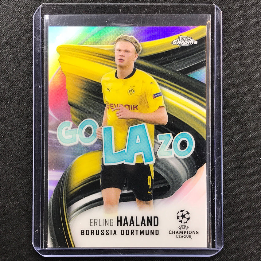 2020-21 Topps Chrome Uefa Ucl Erling Haaland Golazo Refractor No Eh