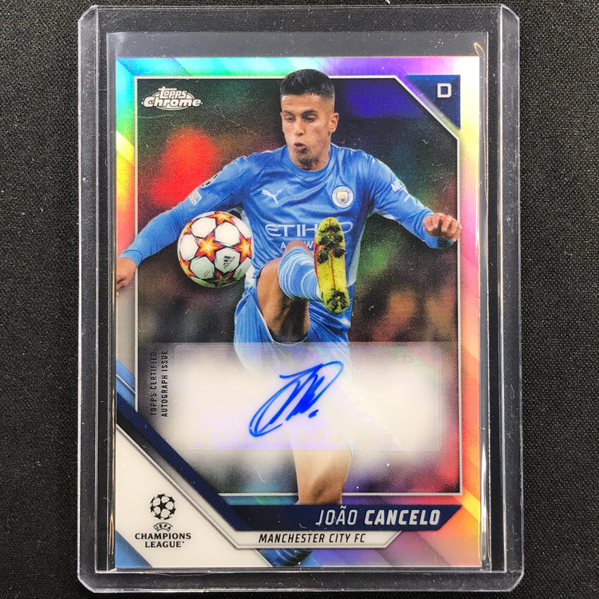 2021-22 Topps Chrome Uefa Ucl Joao Cancelo Chrome Auto Refractor No Jc B