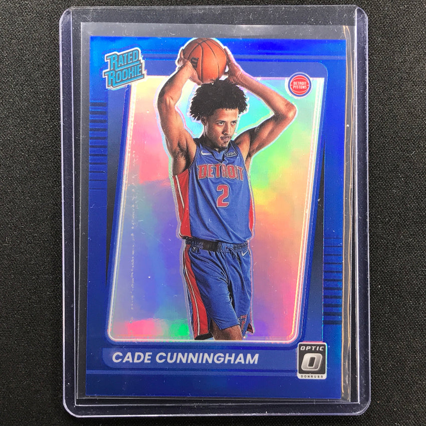 2021-22 Donruss Optic Cade Cunningham Rated Rookie Blue Prizm 27/59