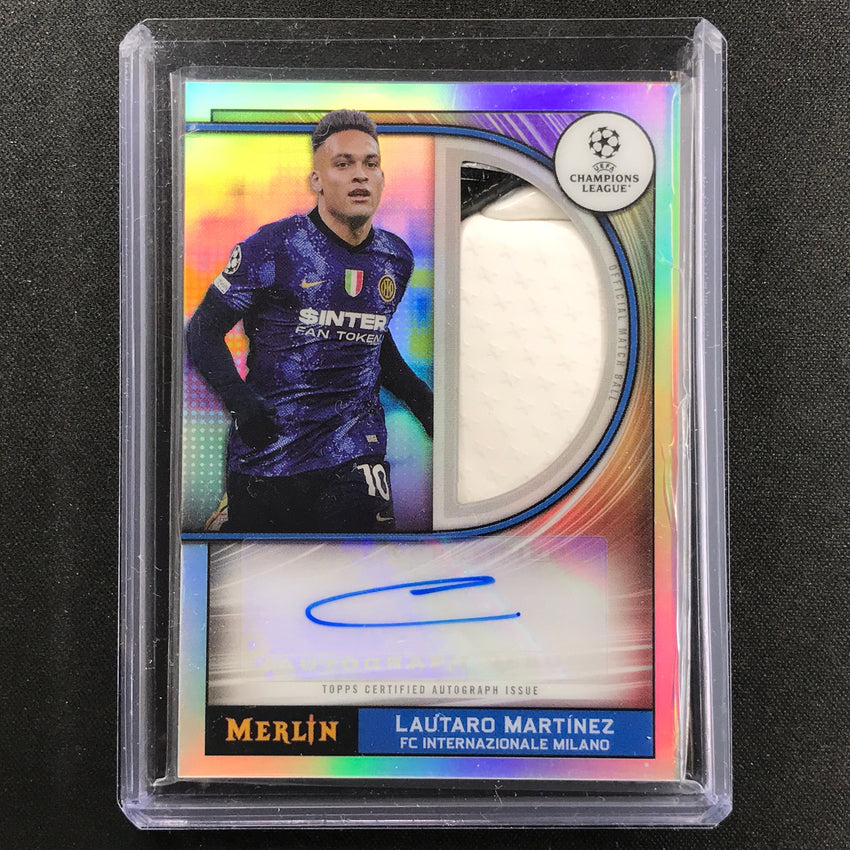 2021-22 Merlin Chrome UEFA UCL LAUTARO MARTINEZ Match Ball Signatures Auto #LA