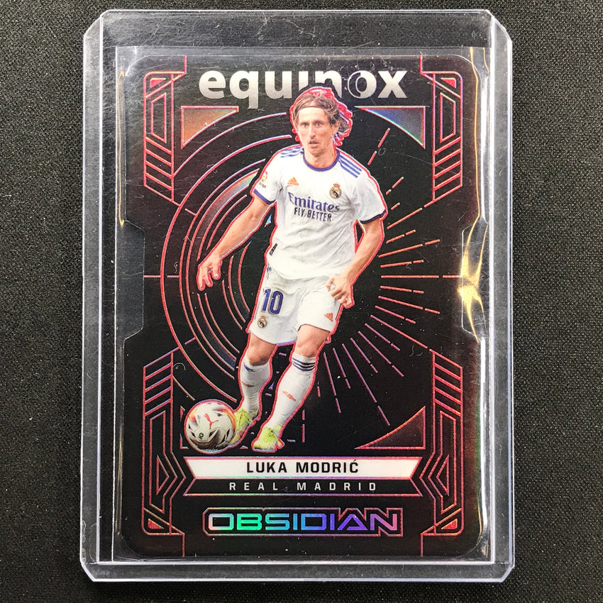 2021-22 Obsidian Luka Modric Equinox Die-cut Electric Etch Red 6/20