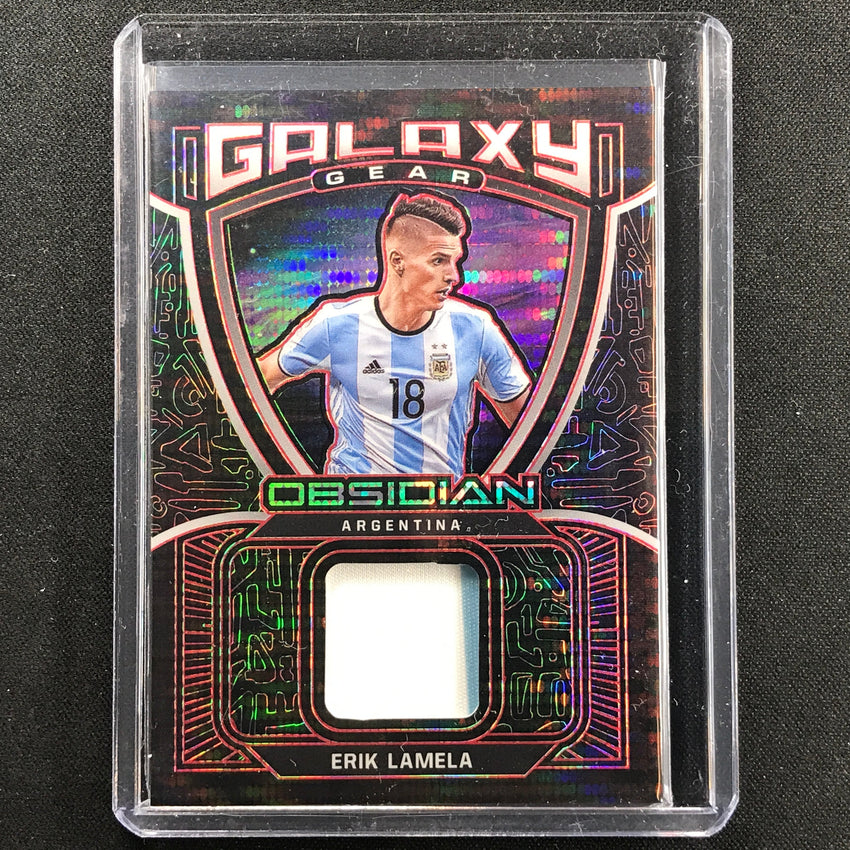 2021-22 Obsidian Erik Lamela Galaxy Gear Patch Electric Etch Red Pulsar 44/44
