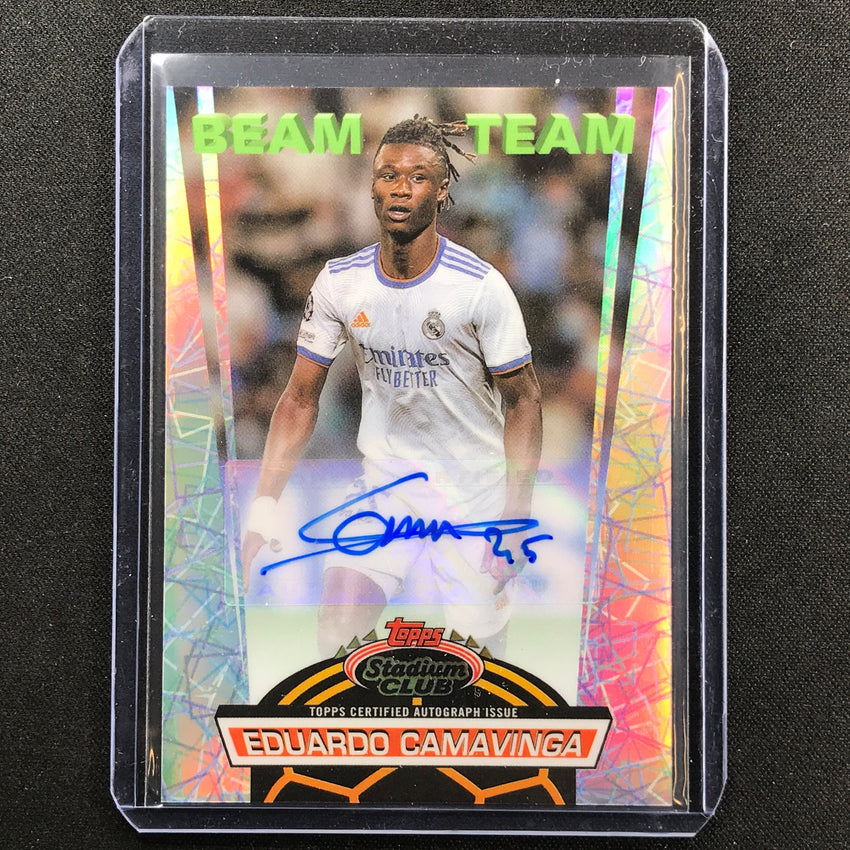 2021-22 Stadium Club Chrome Ucl Eduardo Camavinga 1992 Beam Team Auto 126/199