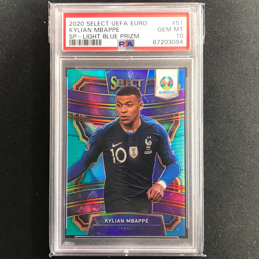 2020 Select Uefa Euro Kylian Mbappe Terrace Sp Light Blue Prizm 12/175 Psa 10