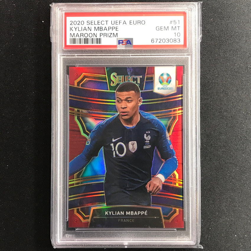 2020 Select Uefa Euro Kylian Mbappe Terrace Maroon Prizm 133/165 Psa 10