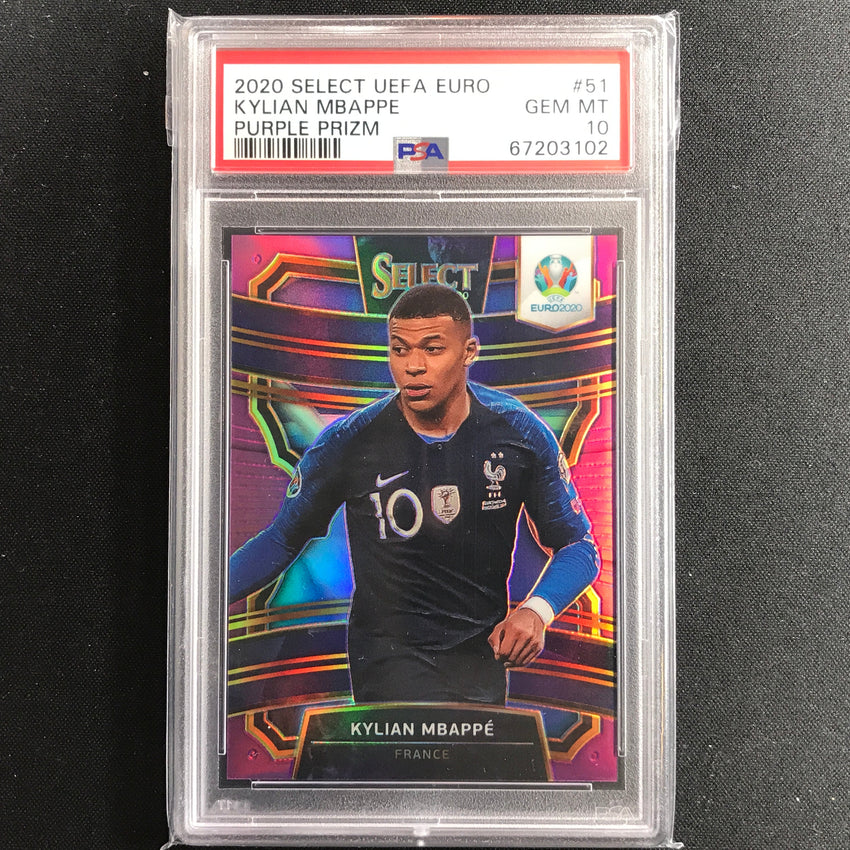 2020 Select Uefa Euro Kylian Mbappe Terrace Purple Prizm 37/79 Psa 10