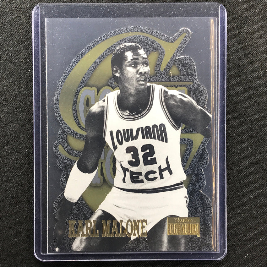 2013-14 Fleer Retro Karl Malone Skybox Premium Golden Touch Ssp No 8