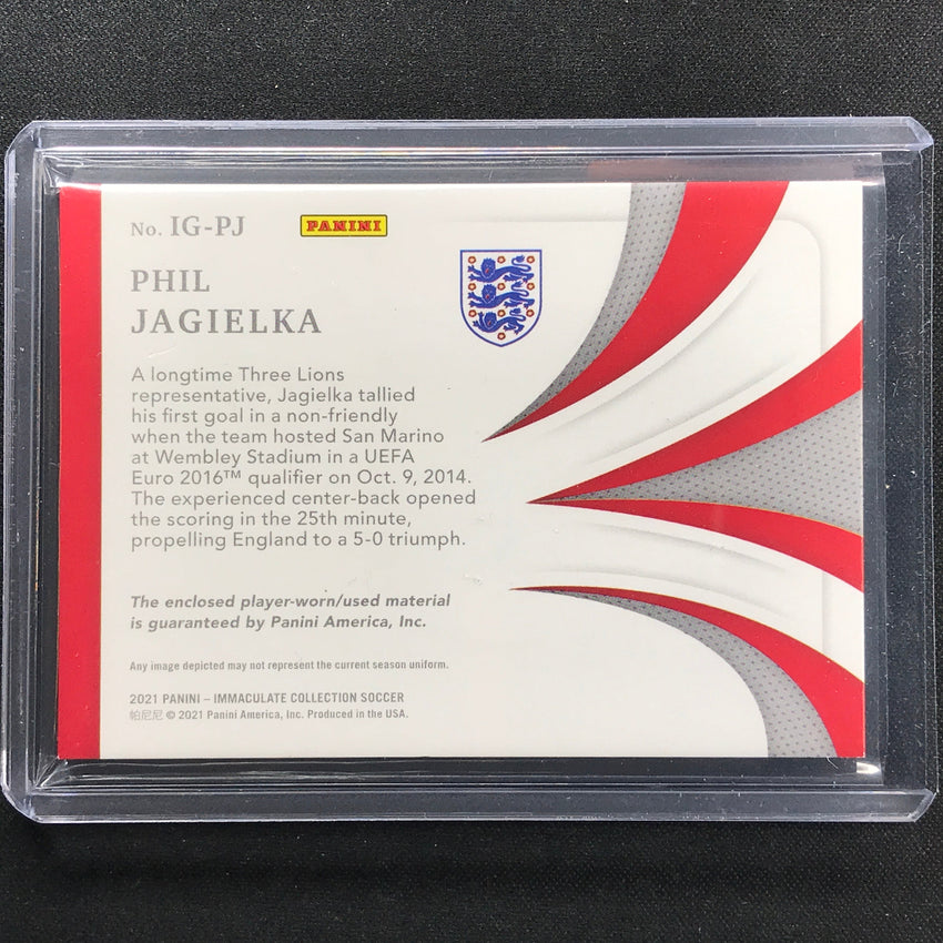 2021 Immaculate Phil Jagielka In The Game Patches Relic Platinum 1/1