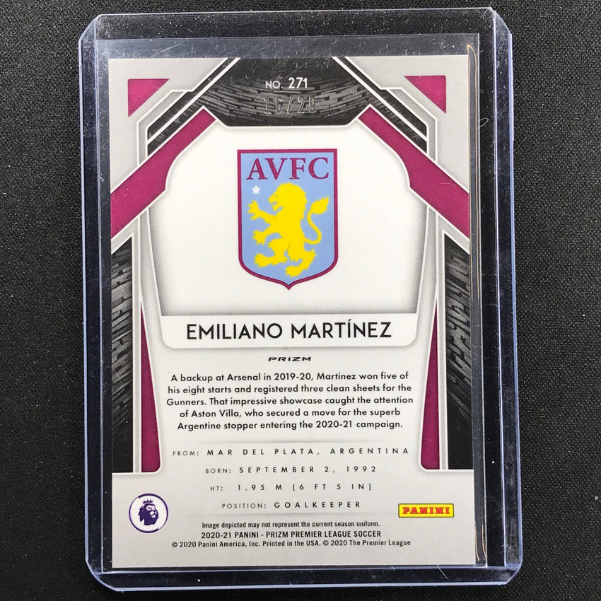 2020-21 Prizm Epl Emiliano Martinez Choice Rookie Red Scope 16/29