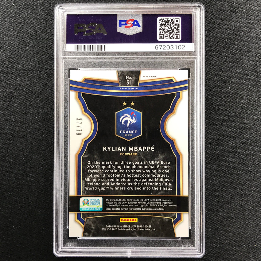 2020 Select Uefa Euro Kylian Mbappe Terrace Purple Prizm 37/79 Psa 10