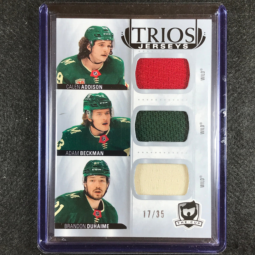 2021-22 The Cup Addison/beckman/duhaime Cup Trios Triple Jersey 17/35