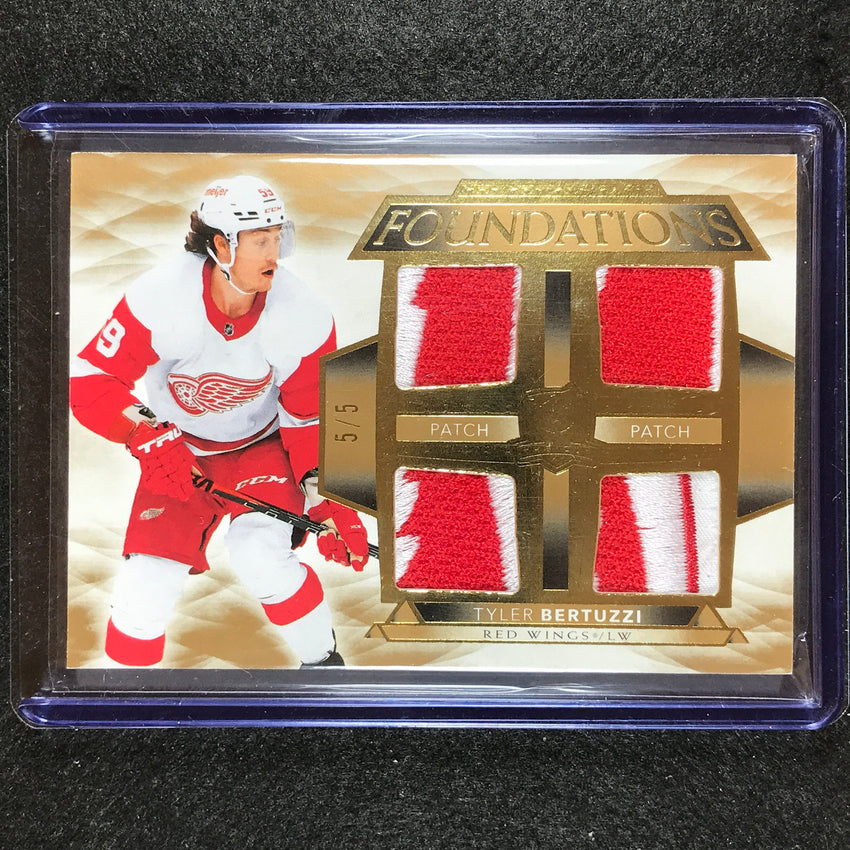 2021-22 The Cup Tyler Bertuzzi Foundations Quad Patch Gold 5/5