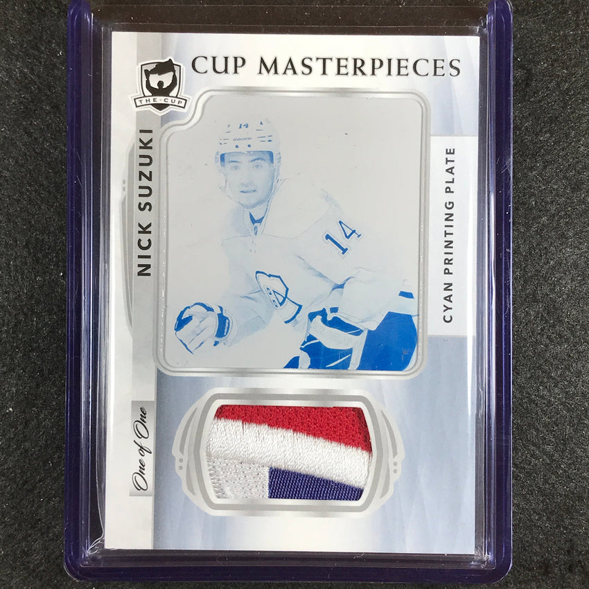 2021-22 The Cup Nick Suzuki Cup Masterpieces Cyan Printing Plate Patch 1/1