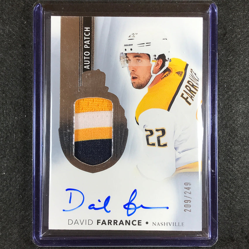 2021-22 The Cup David Farrance Base Rookie Auto Patch 209/249