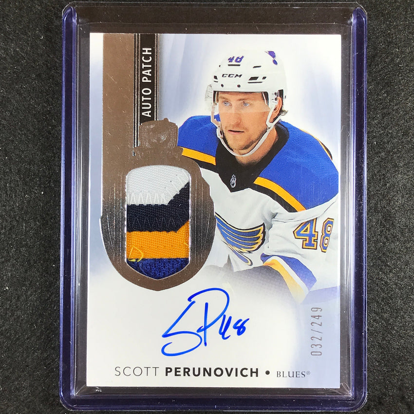 2021-22 The Cup Scott Perunovich Base Rookie Auto Patch 32/249