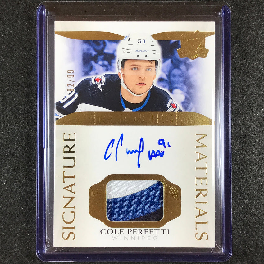 2021-22 The Cup Cole Perfetti Signature Materials Patch Auto 82/99