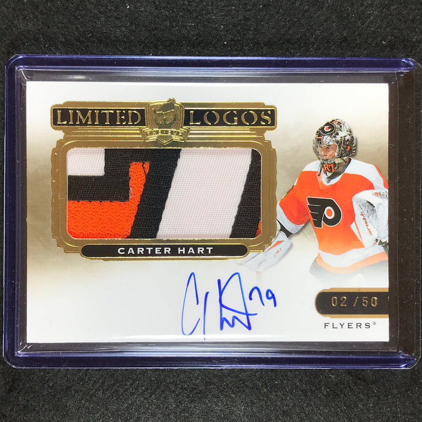 2021-22 The Cup Carter Hart 2020-21 Update Limited Logos Patch Auto 2/50