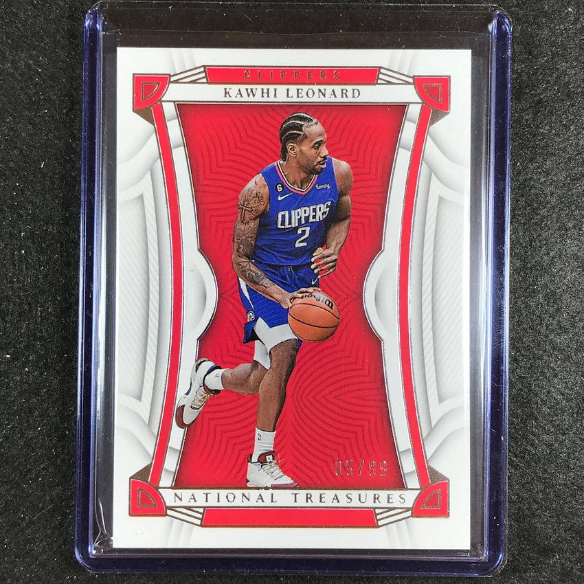 2022-23 National Treasures Kawhi Leonard Base Silver 5/99