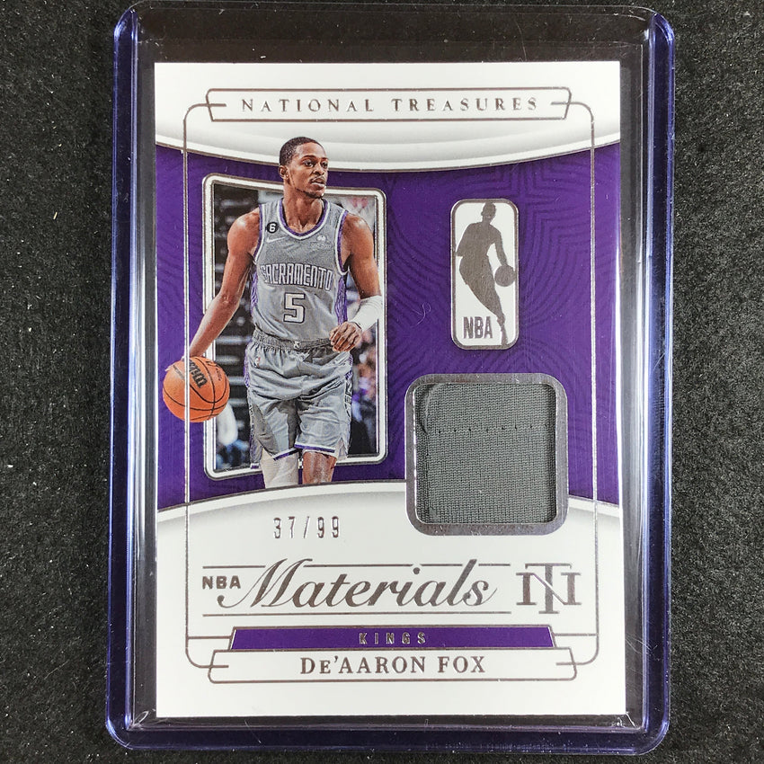 2022-23 National Treasures Deaaron Fox Nba Materials Jersey Relic 37/99