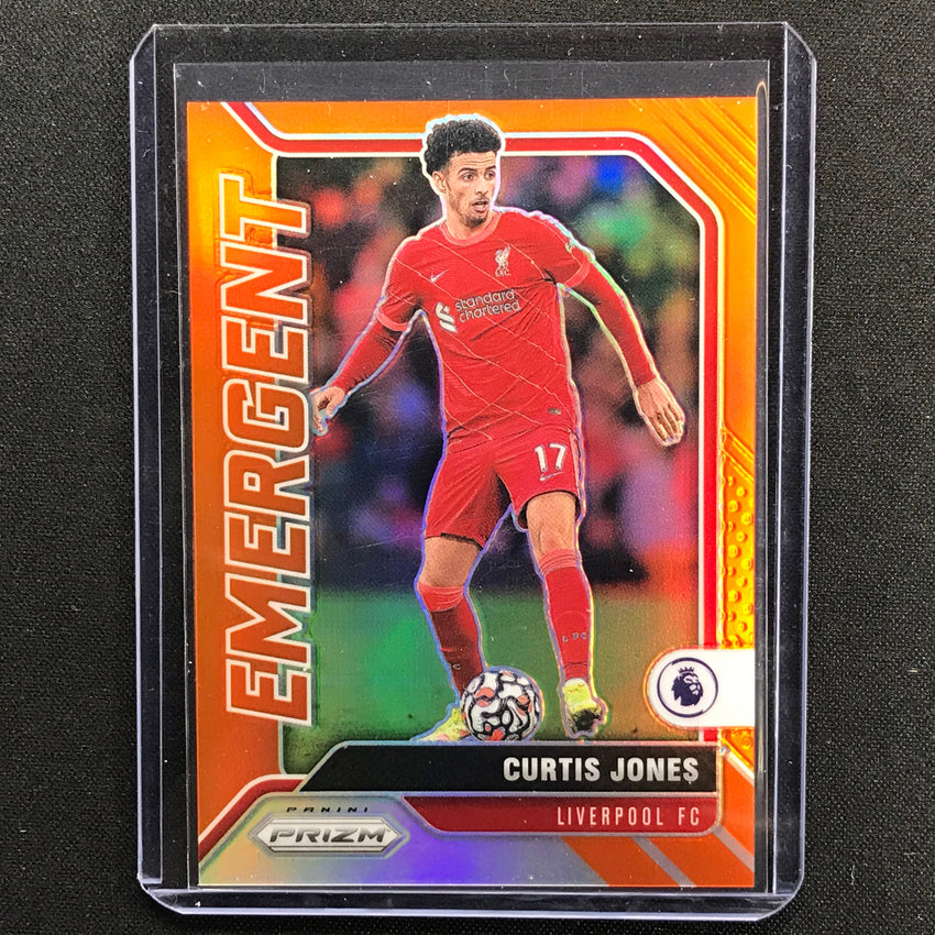 2021-22 Prizm Epl Curtis Jones Emergent Orange 9/25