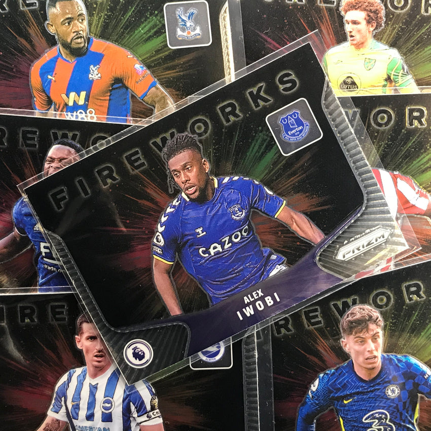 2021-22 Prizm Epl Emiliano Buendia Fireworks Base No 18