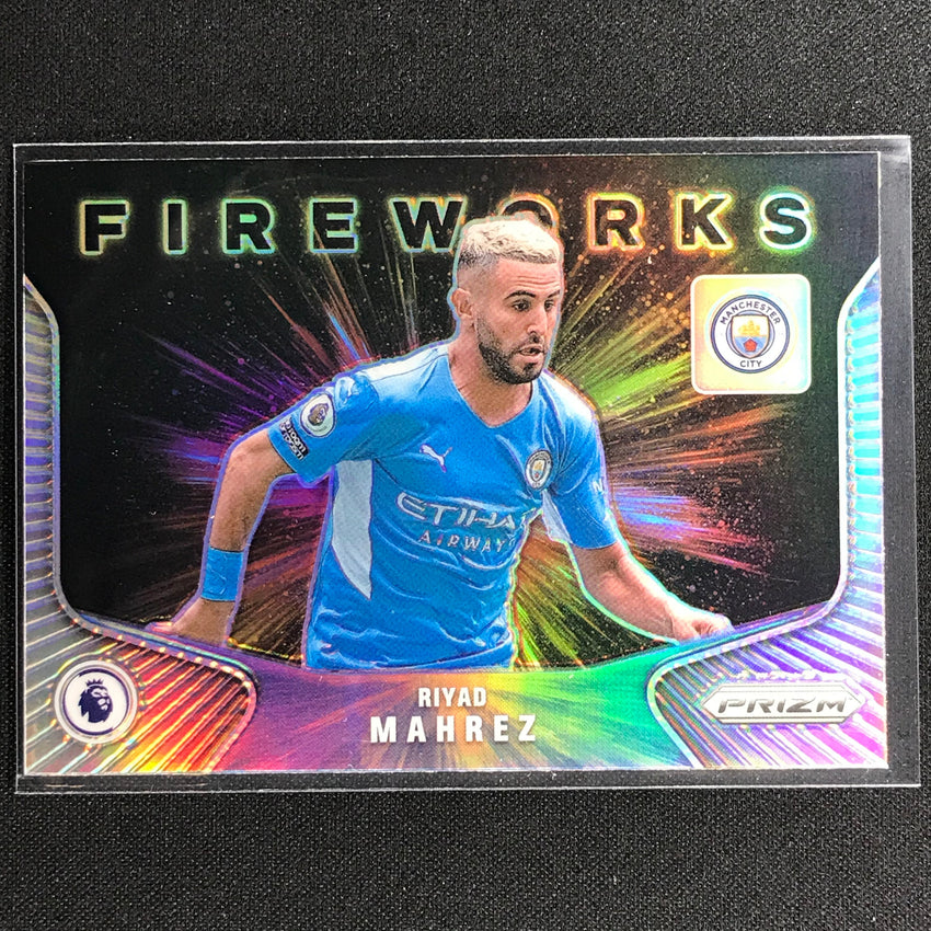 2021-22 Prizm EPL RIYAD MAHREZ Fireworks Silver #1