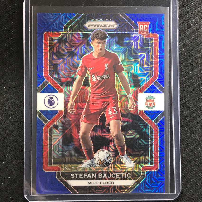 2022-23 Prizm Epl Stefan Bajcetic Rookie Blue Mojo 17/25