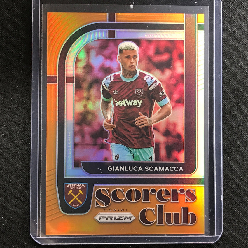 2022-23 Prizm Epl Gianluca Scamacca Scorers Club Orange 1/25