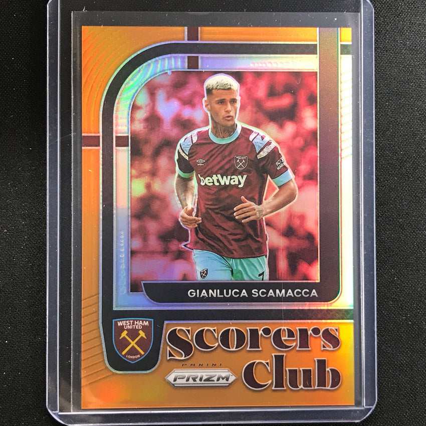 2022-23 Prizm Epl Gianluca Scamacca Scorers Club Orange 12/25