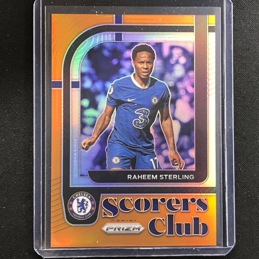 2022-23 Prizm Epl Raheem Sterling Scorers Club Orange 9/25