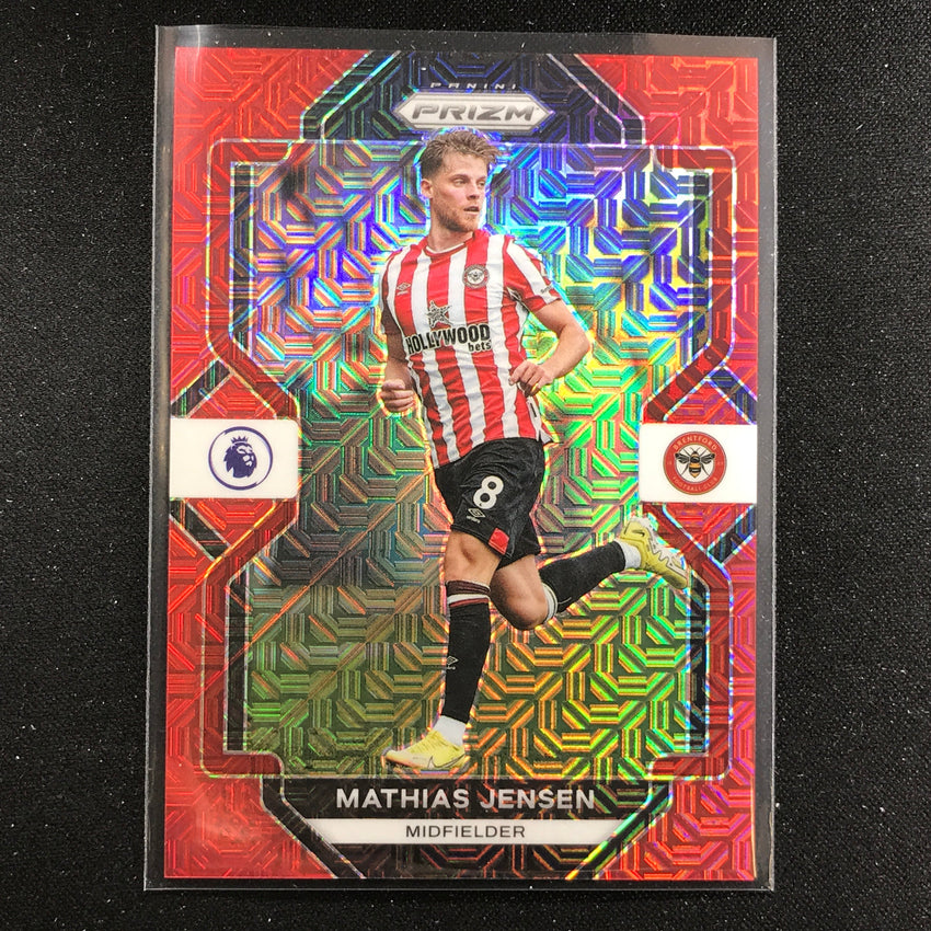 2022-23 Prizm EPL MATHIAS JENSEN Red Mojo 12/99 #43