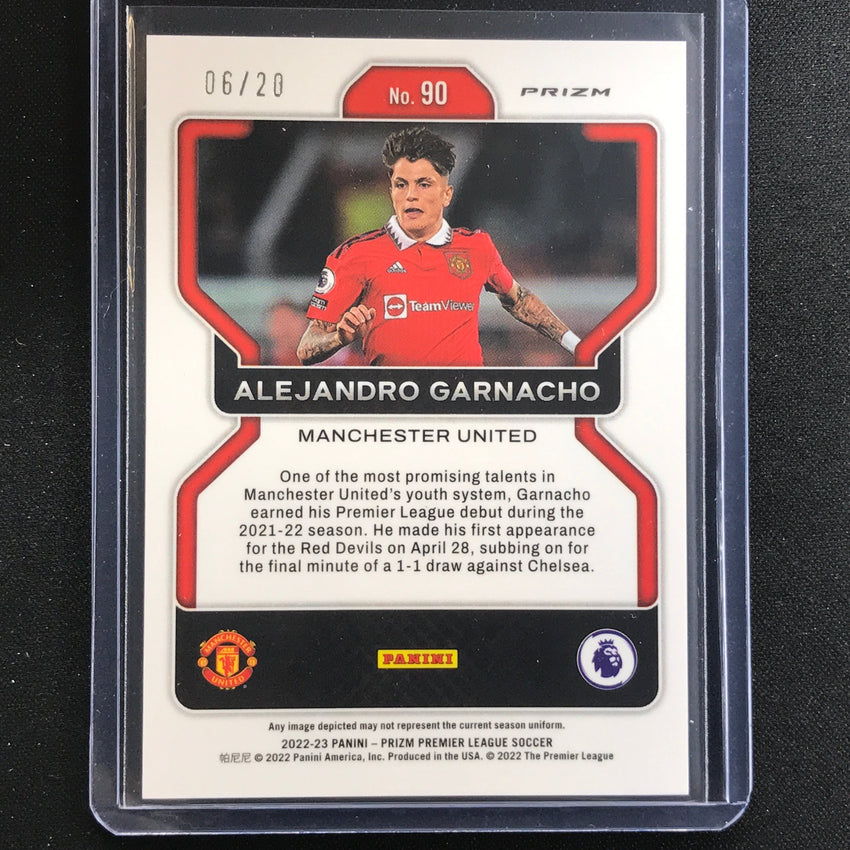 2022-23 Prizm Epl Alejandro Garnacho Rookie Purple Mojo 6/20