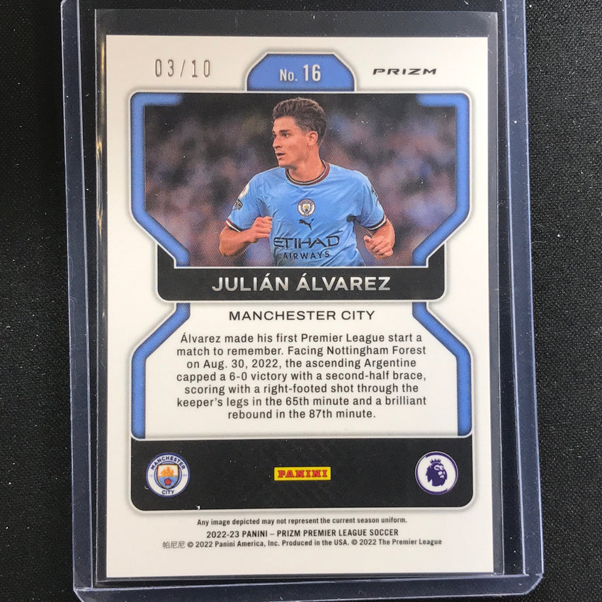 2022-23 Prizm Epl Julian Alvarez Rookie Gold Prizm 3/10