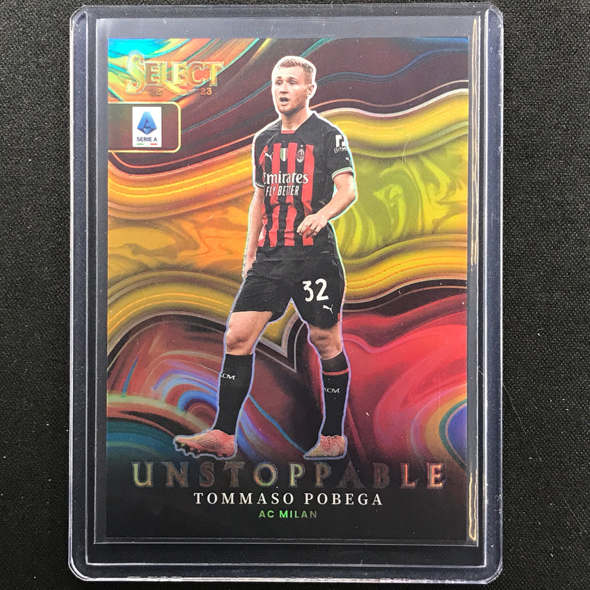 2022-23 Select Serie A Tommaso Pobega Unstoppable Gold Prizm 2/10