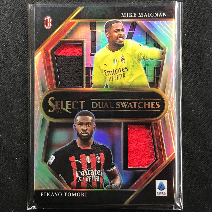 2022-23 Select Serie A Maignan Tomori Dual Swatches Jersey Relic Silver No Mt