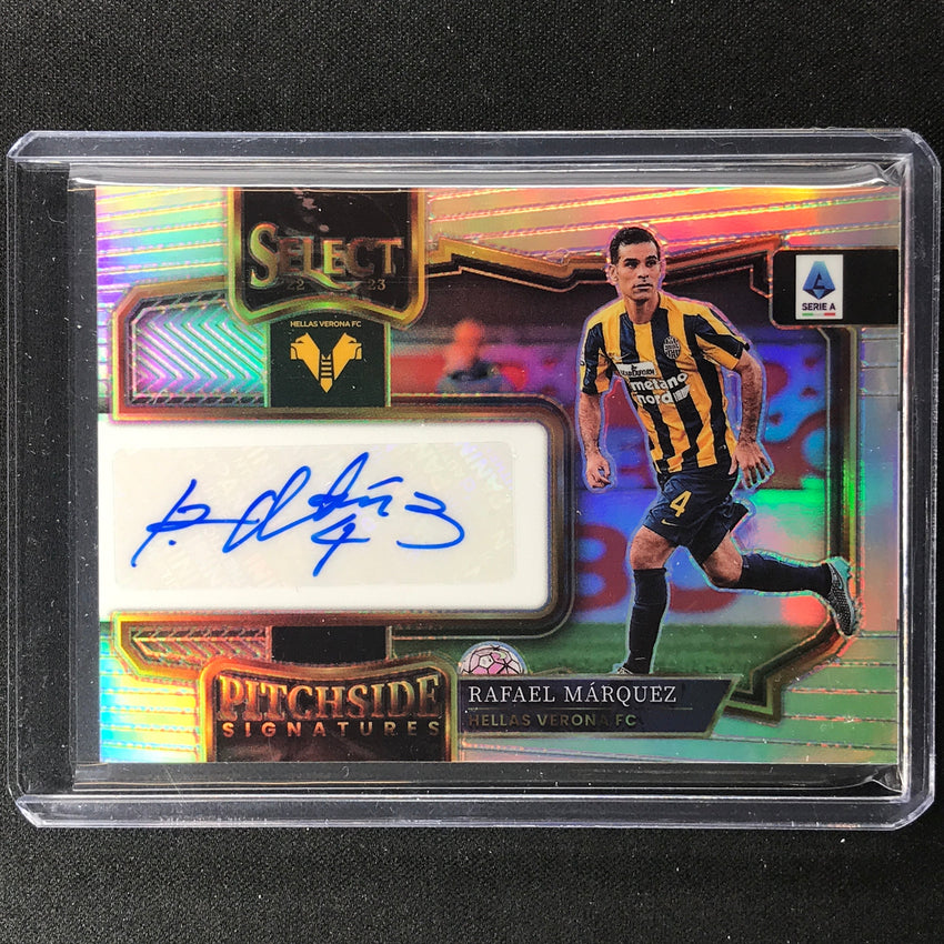 2022-23 Select Serie A Rafael Marquez Pitchside Signatures Auto Silver Prizm No Rm