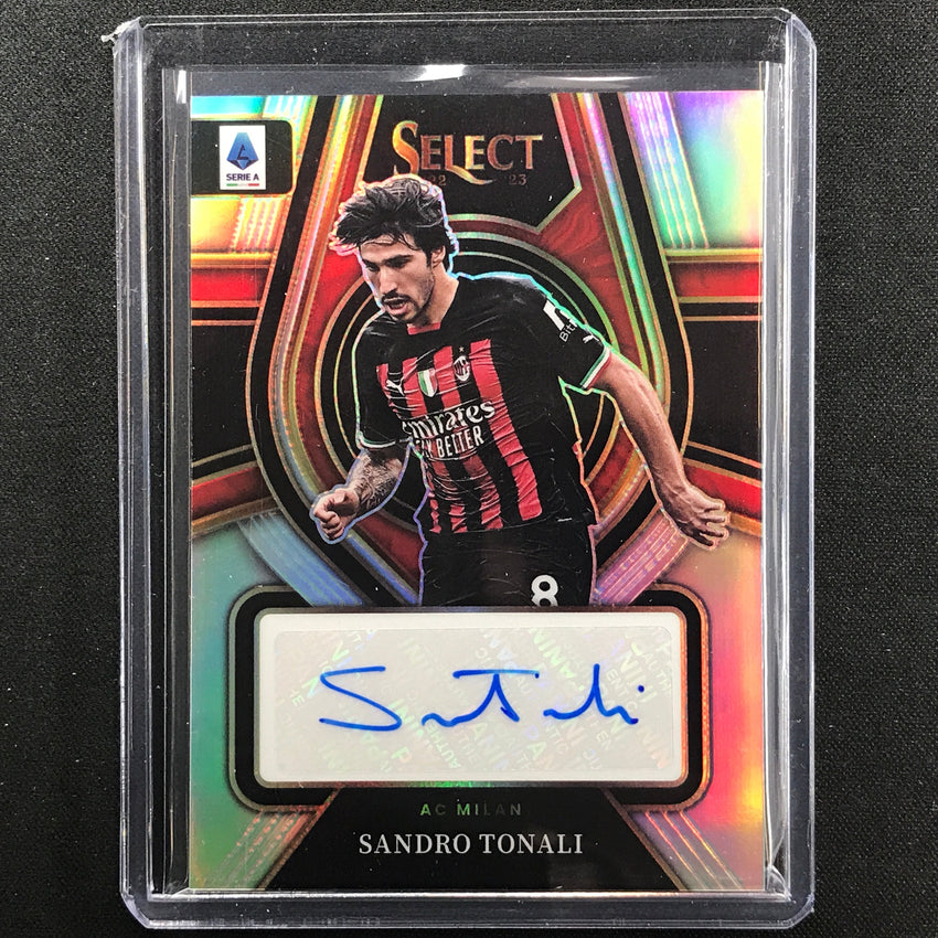 2022-23 Select Serie A Sandro Tonali Select Signatures Auto Silver Prizm No St