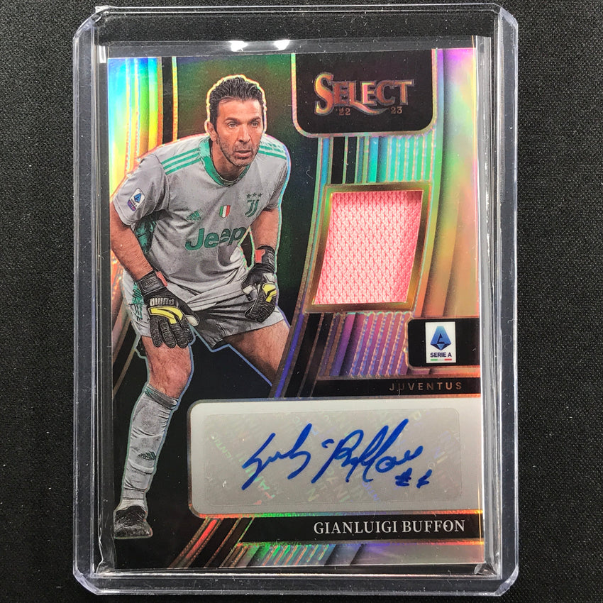 2022-23 Select Serie A Gianluigi Buffon Memorabilia Relic Auto Silver Prizm No Buf
