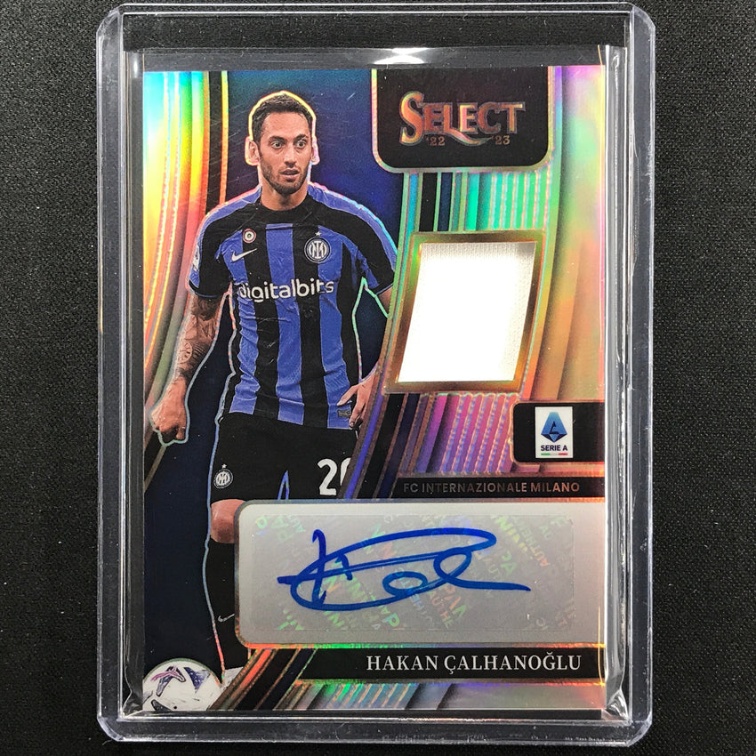 2022-23 Select Serie A Hakan Calhanoglu Memorabilia Relic Auto Silver Prizm No Hcu