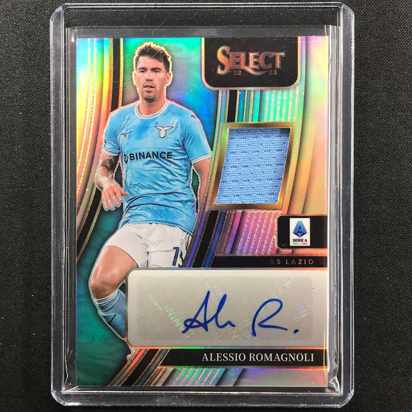 2022-23 Select Serie A Alessio Romagnoli Memorabilia Relic Auto Silver Prizm Arg