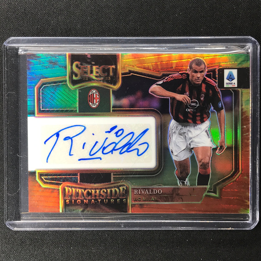 2022-23 Select Serie A Rivaldo Pitchside Signatures Auto Tie-dye 6/15
