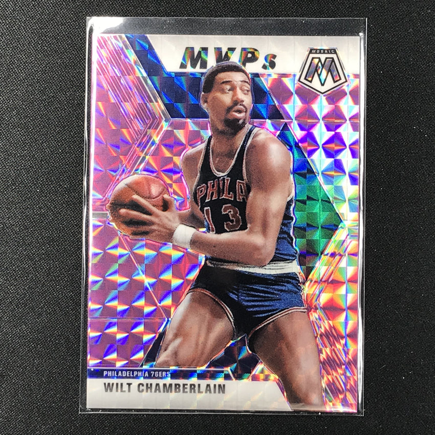 2019-20 Mosaic WILT CHAMBERLAIN MVPs Purple Mosaic Prizm 28/49 #300-Cherry Collectables