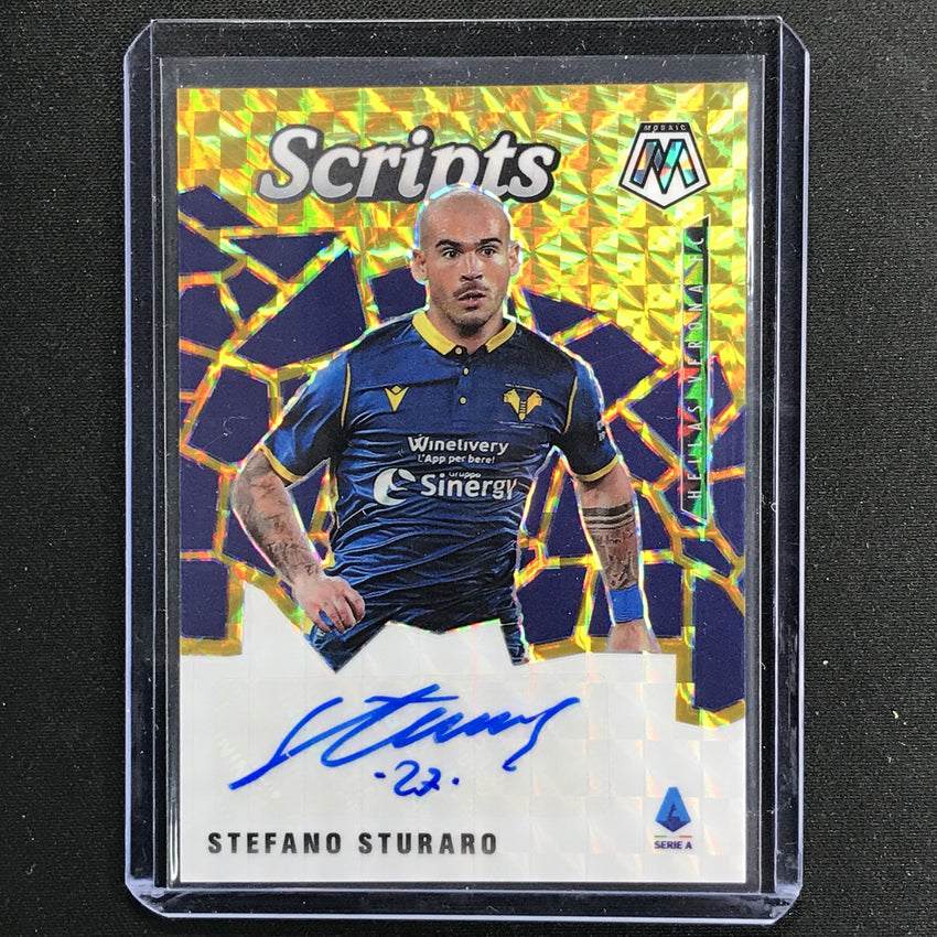 2020-21 Mosaic Serie A Stefano Sturaro Scripts Auto Gold 9/10
