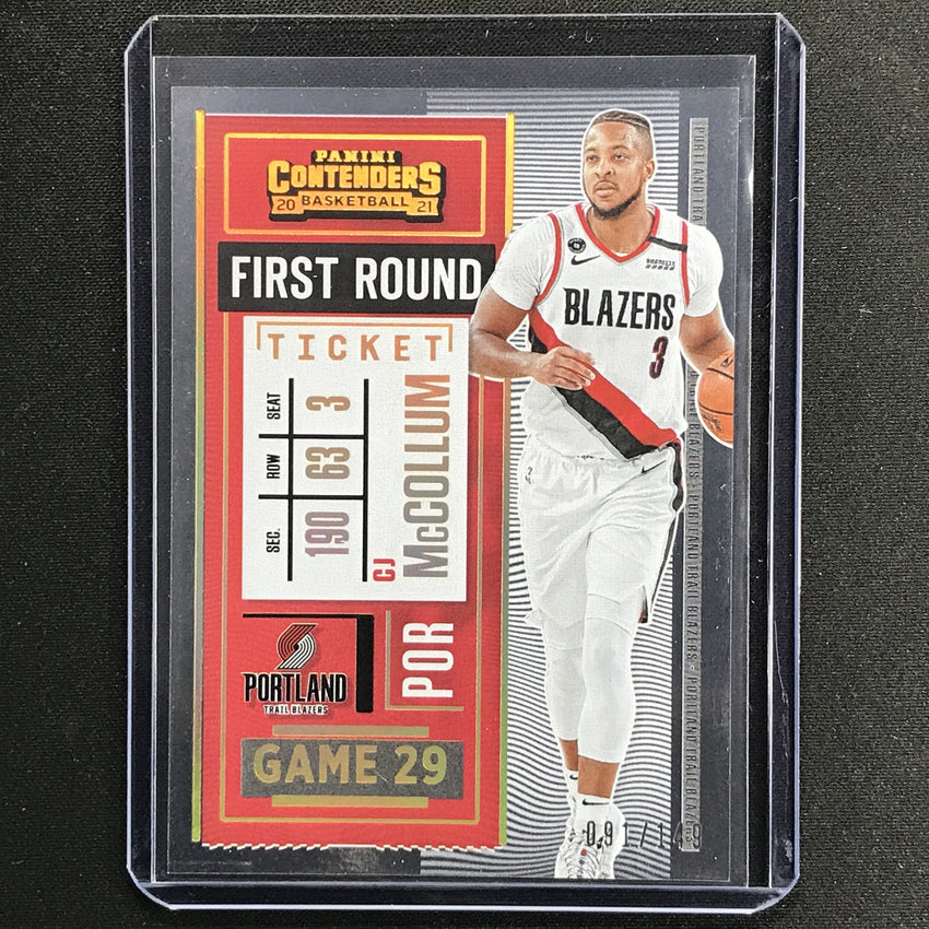 2020-21 Contenders Cj Mccollum Base First Round Ticket 91/149