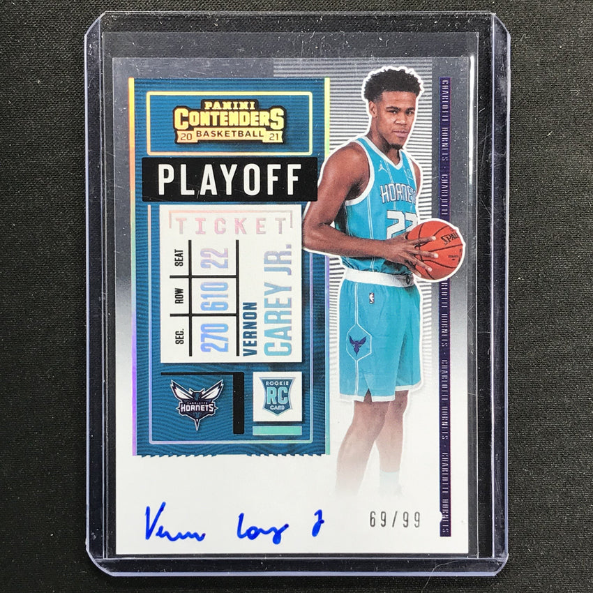2020-21 Contenders Vernon Carey Jr. Rookie Playoff Ticket Auto 69/99