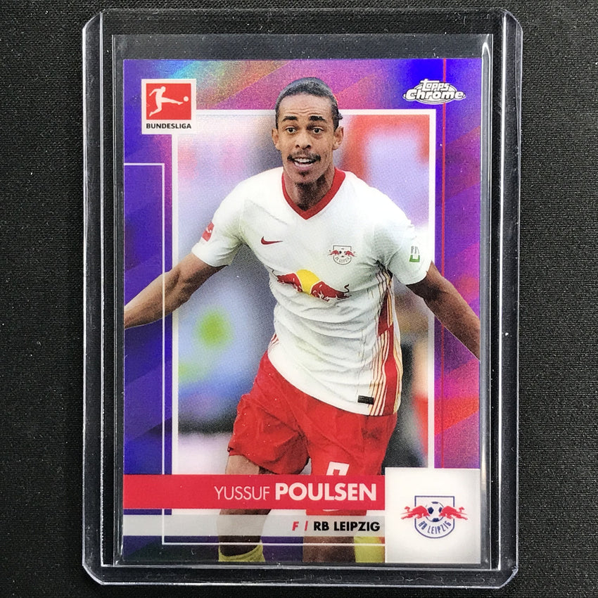 2020-21 Topps Chrome Bundesliga Yussuf Poulsen Purple Refractor 87/299
