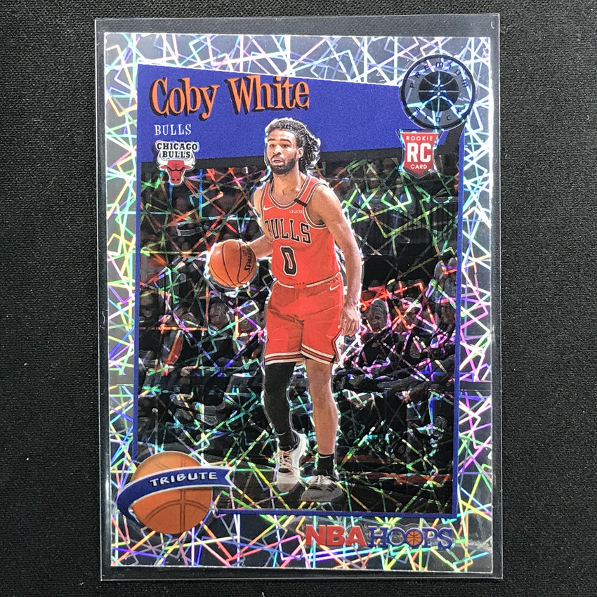 2019-20 Hoops Premium Coby White Rookie Tribute Laser Silver Prizm No 295